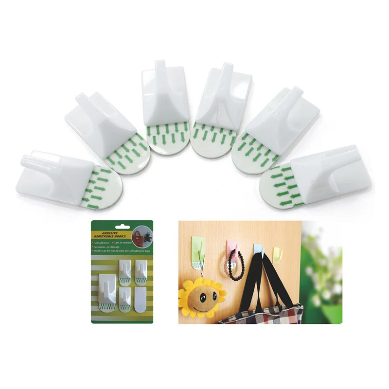 3pcs Plastic Adhesive Hanger door Sticky Wall hanging hook