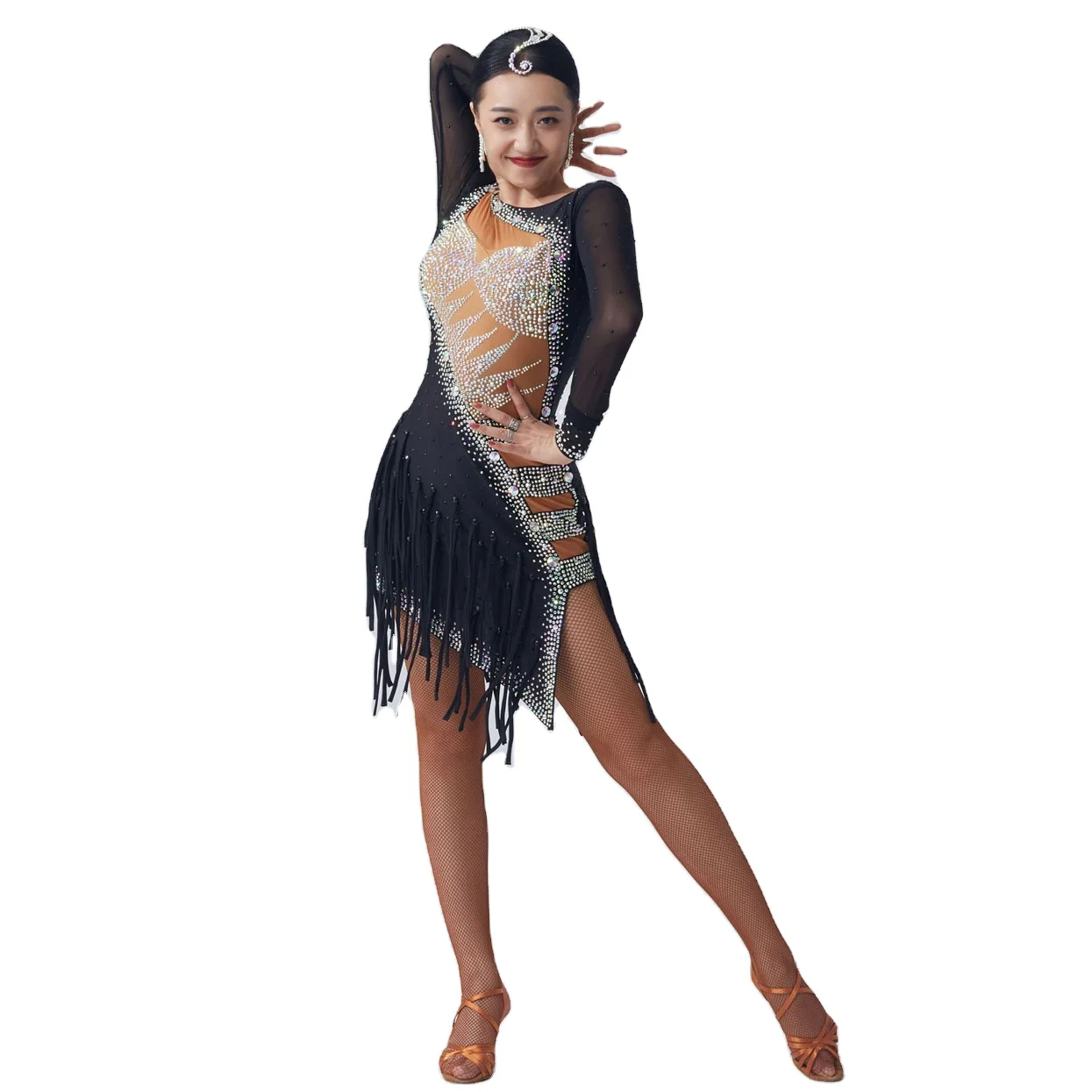 L-2054 New tailored competition Latin tassels dress new national standard high quality Latin american dresses for adult women