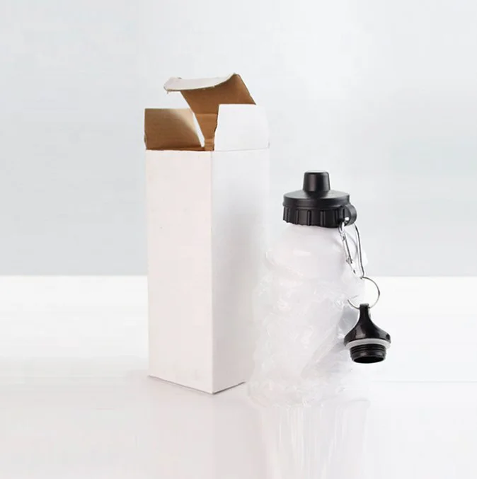 AccioSub Wholesale 600ml Insulated Outdoors Mugs Sport Bottle White Coated Metal Double Lids Aluminum Water Bottle Sublimation