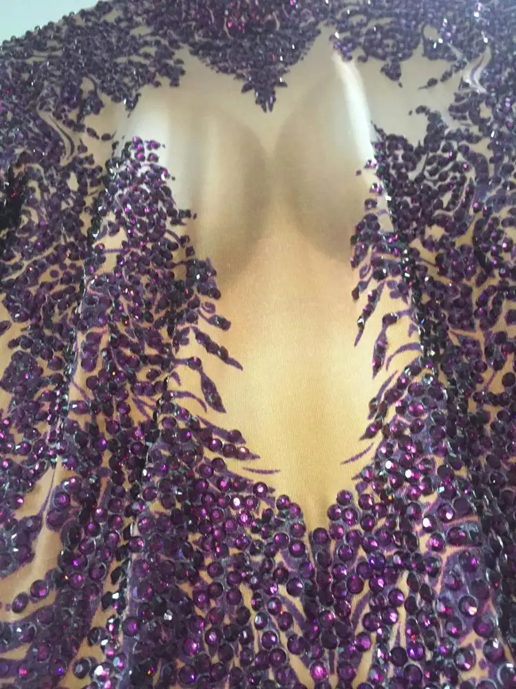 Женские пикантные прозрачные со стразами Bodycon Clubwear женские модные тонкие вечерние показать комбинезон