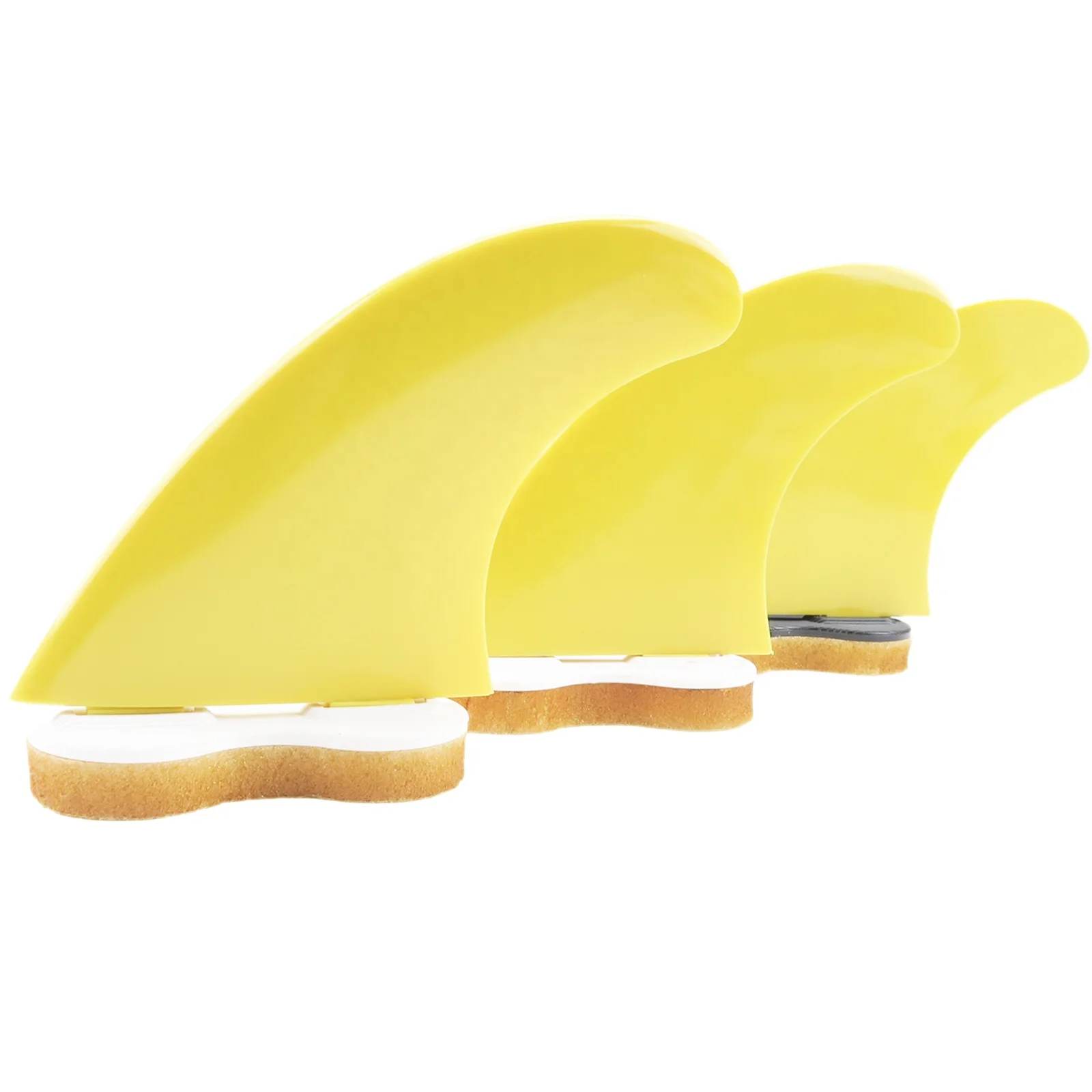 Double Tabs Fins Fiberglass Reinforced Polymer Surfboard Fins -  G5 Double Tabs Fins Green/Yellow