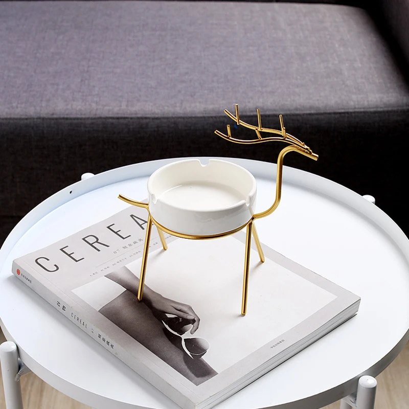 
Personalized hotel bar office home white cigar ashtray custom logo ceramic ashtray 