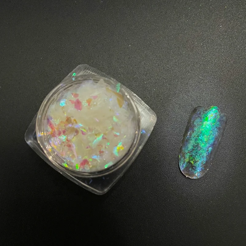 Magic Transparent Chameleon Flake Color Changing Pearl Pigment Powder Nail Chrome Powder