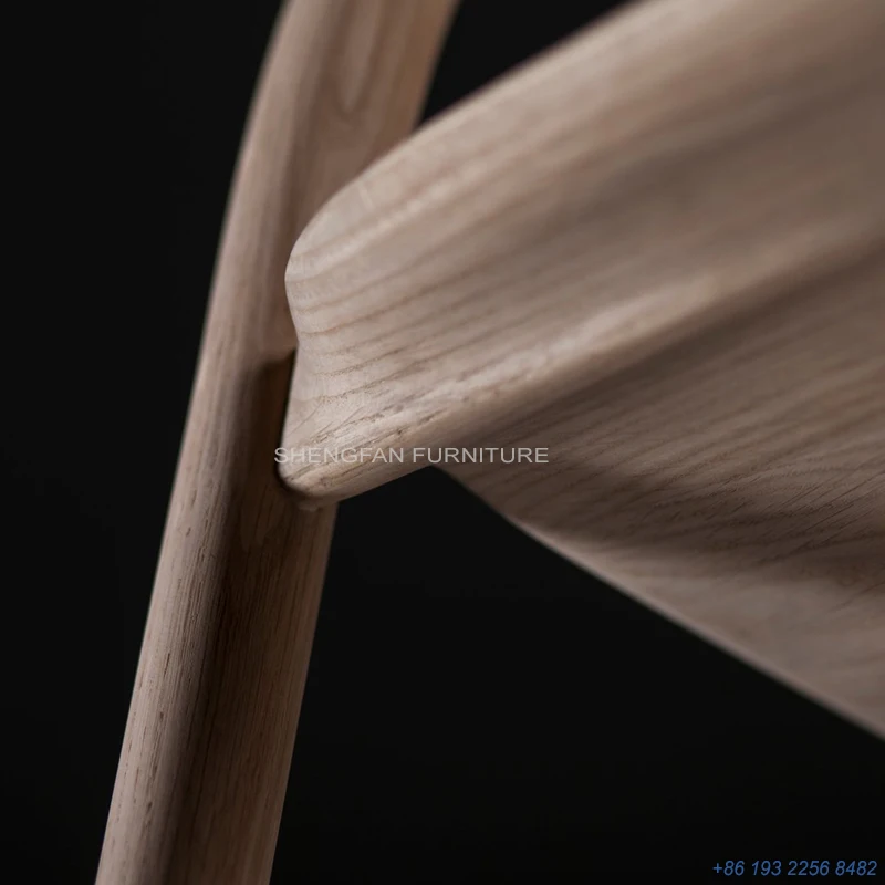 Fine Textures Natural Beech Ash Dining Brown Chair Oak Wooden Chair For Restaurant Fine Craftsmanship Cafe Hotel