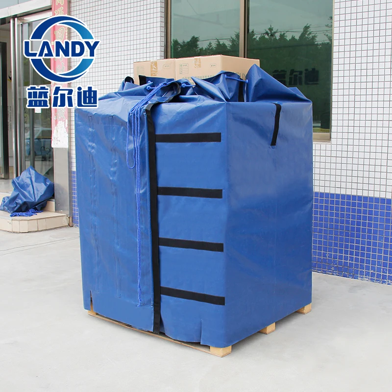 Waterproof Blue Color Pvc Pallet Cover For Goods Transportation