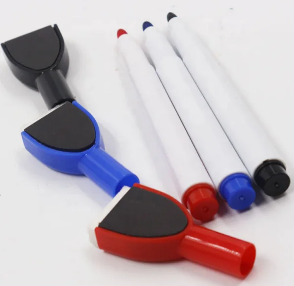 Custom Logo Low Odor Non-toxic Multi-color Whiteboard Marker Pens With Magnetic And Eraser Dry Erase Marker