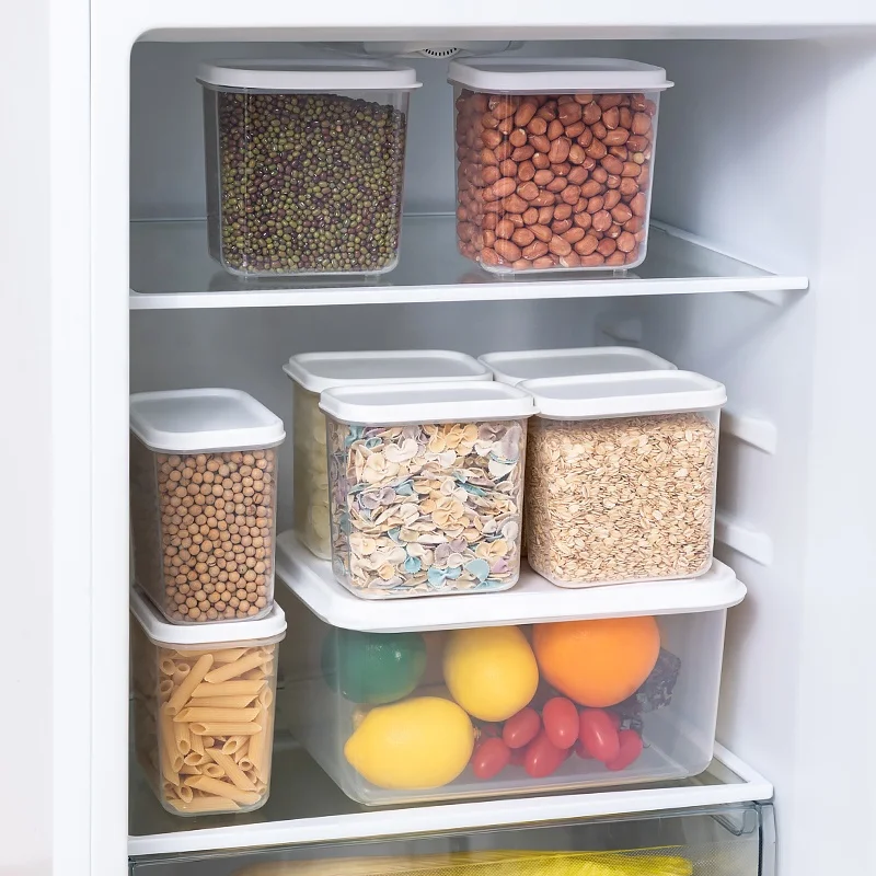 Kitchen Salt Organizer Grains Beans Storage Jar Cereal Plastic Containers For Food