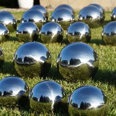 Polished Modern Metal Art Aisi304 Stainless Steel Hollow Garden Ball Decorative Mirror Ball