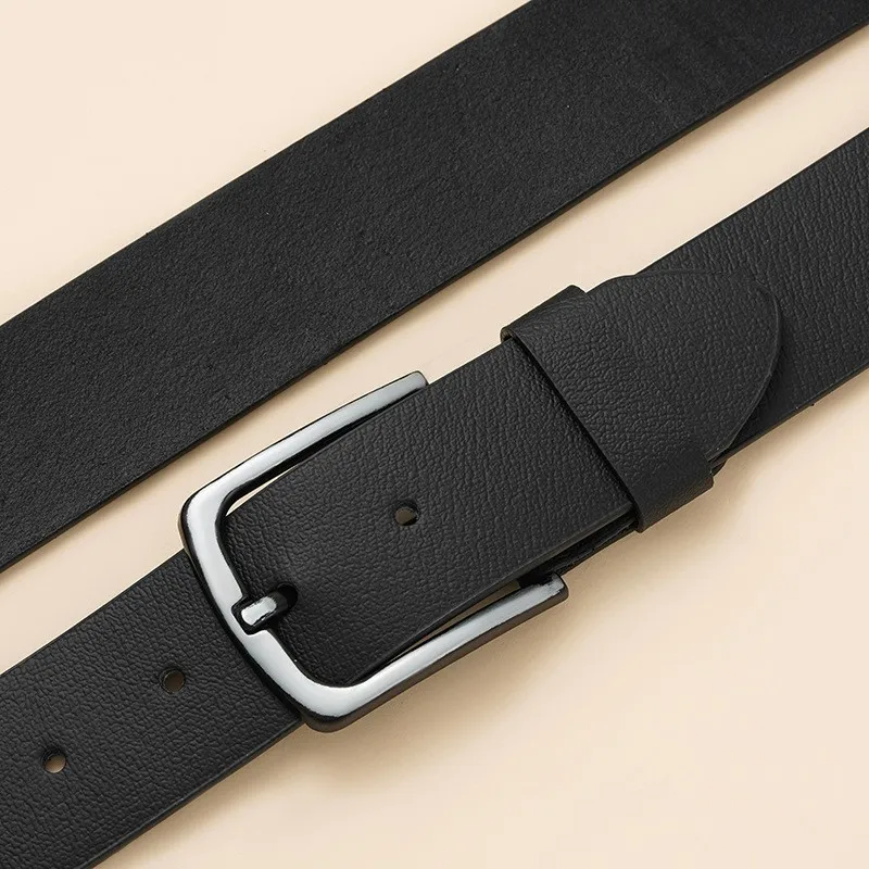 Factory Wholesale Genuine Leather Belt Men Casual Retro Style Simple Trendy Western Design High Quality Alloy Jeans
