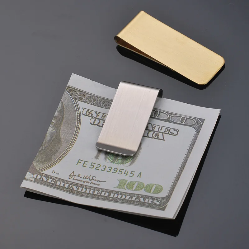 Minimalist Slim Metal souvenir shiny stainless steel blank money clip