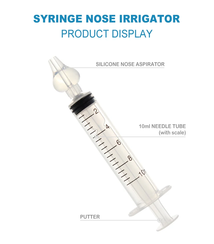2023 Wholesale Baby Patent Portable Nasal irrigation Nose Cleaner 10 ml Baby Nasal Wash Syringe