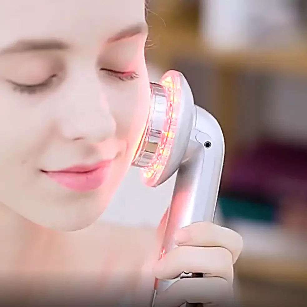 Portable ultrasound led light therapy face lifting facial massager ultrasonic vibration for weight loss ems body slimming device