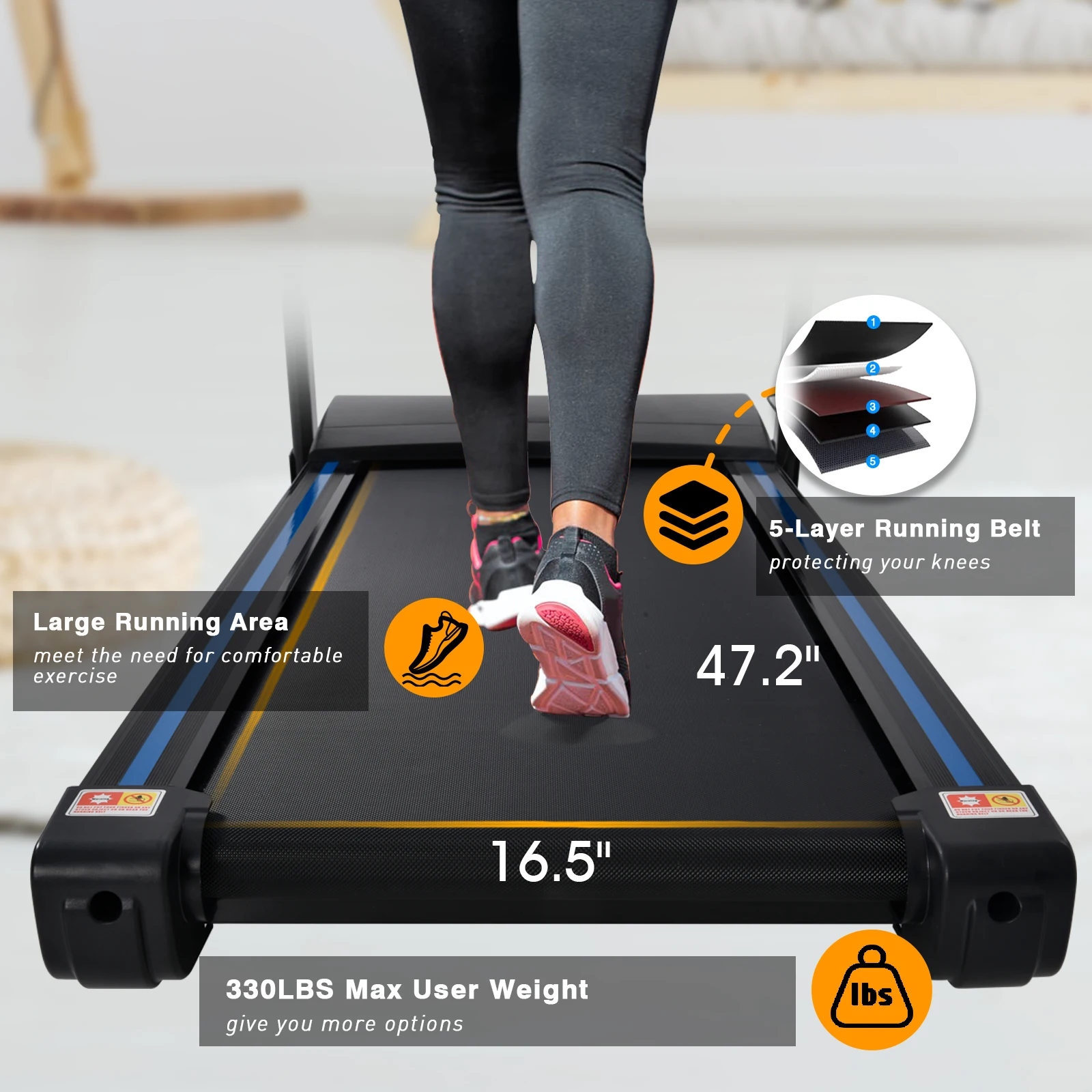 Read to ship KRD-JK8801F 0-15% Motorized incline Folding treadmill for home use stock in USA warehouse