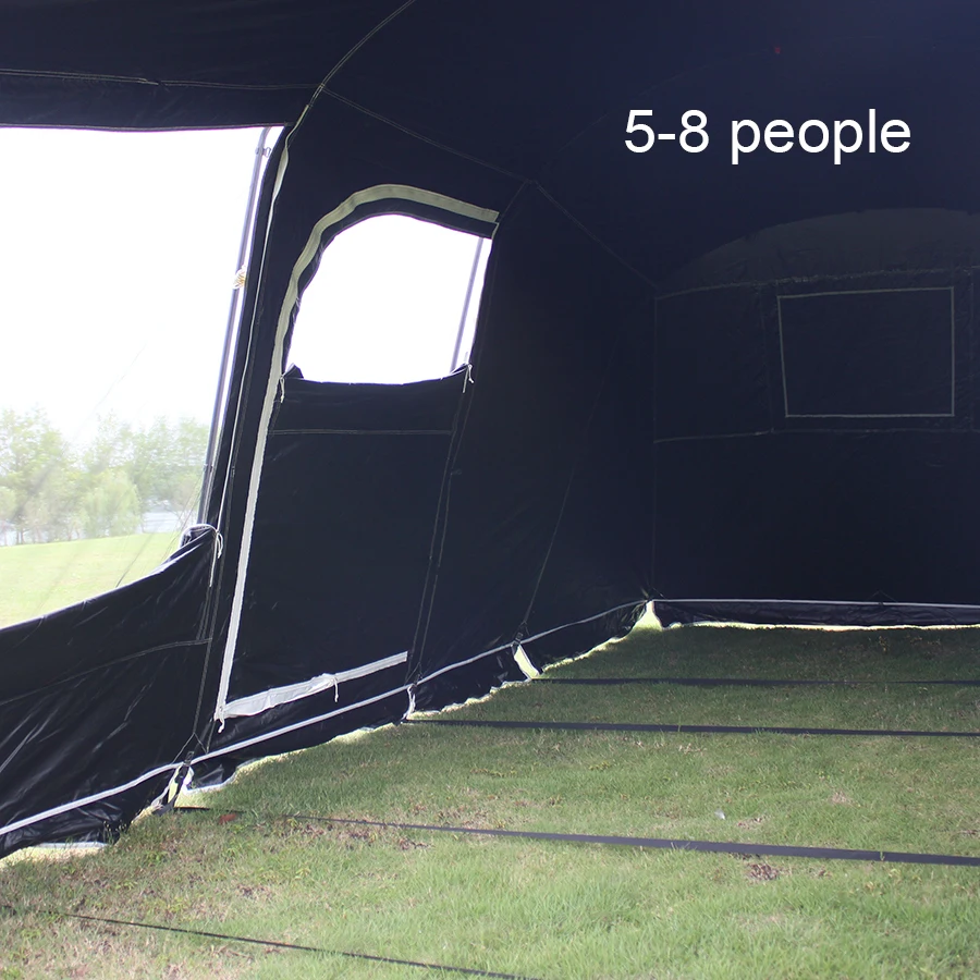 Custom logo waterproof tunnel tents camping outdoor rainfly double layer family tents for camping