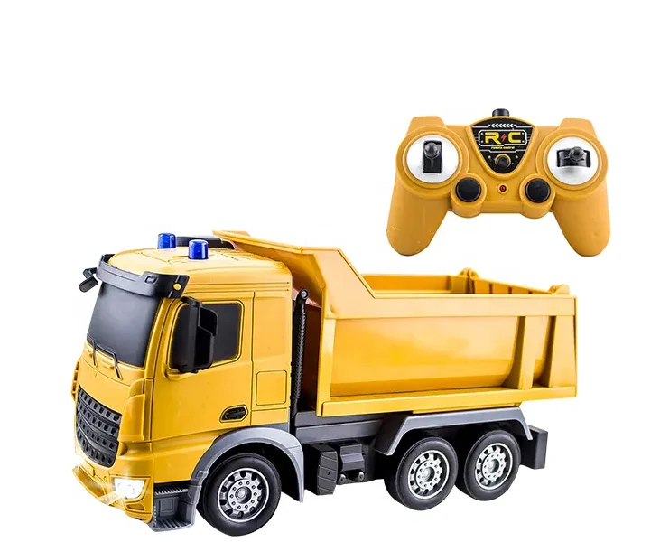Популярные 2 4G 1/24 6-канальный rc масштаб грузовик самосвал со светодиодными огнями