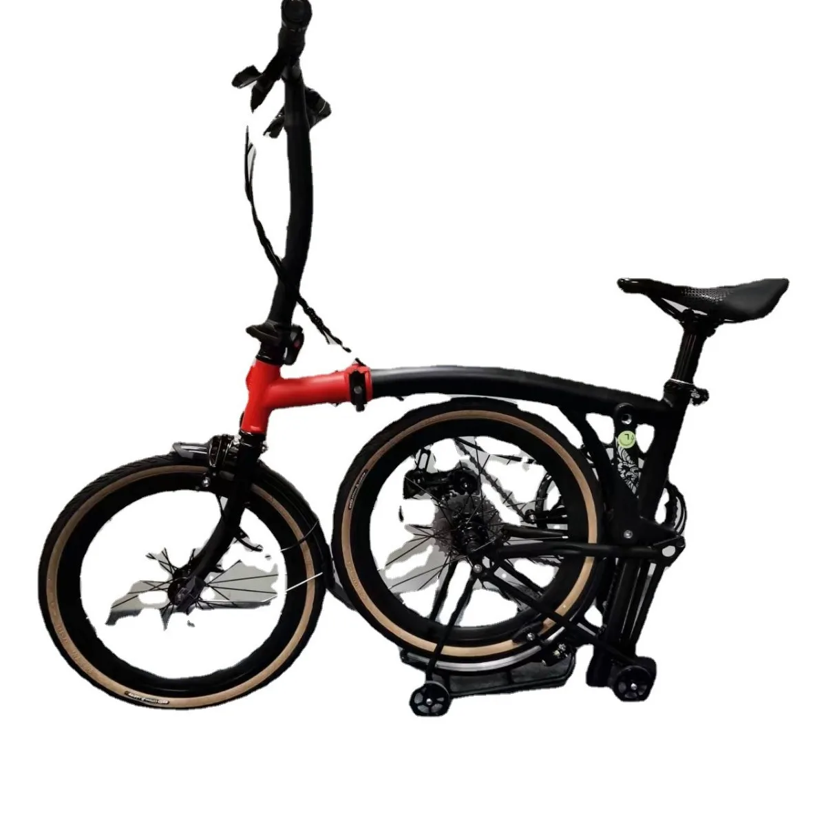 2024 Popular 16 Inch Chrome-molybdenum Steel Small Cloth Folding Bike 9-speed Variable Speed Folding Bike