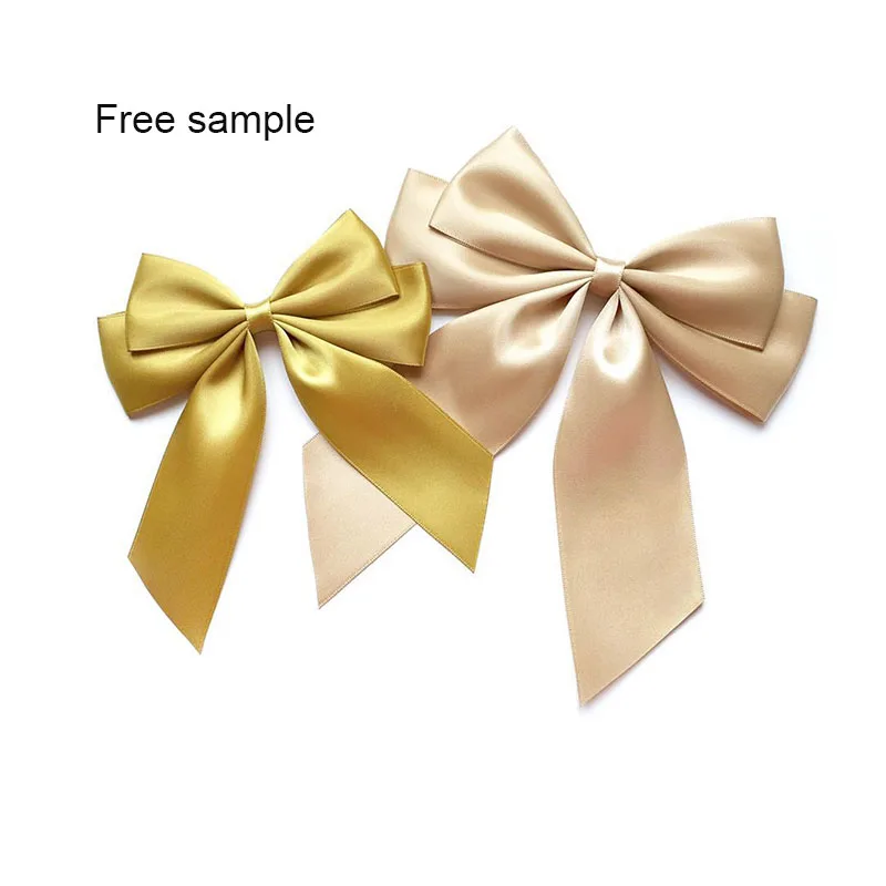 Pre-made Self adhesive Decoration Perfume bottle Pretie Ribbon tie Craft Satin Gift Ribbon Bow for gift package