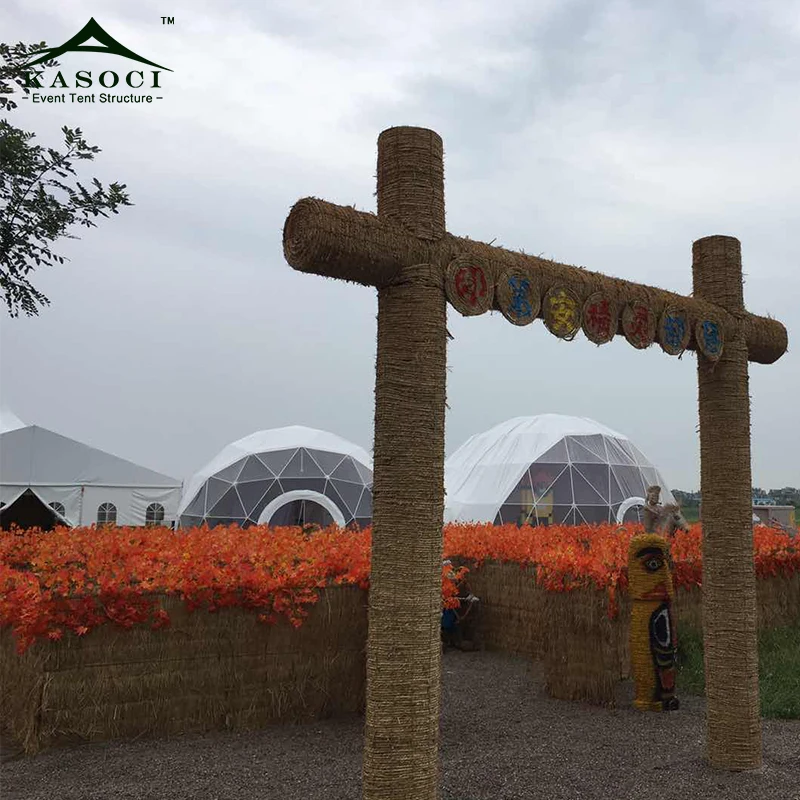 Large Eco Windproof Metal Frame Pvc Event Planetarium Geodesic Dome Camping Mongolian Yurt Tent