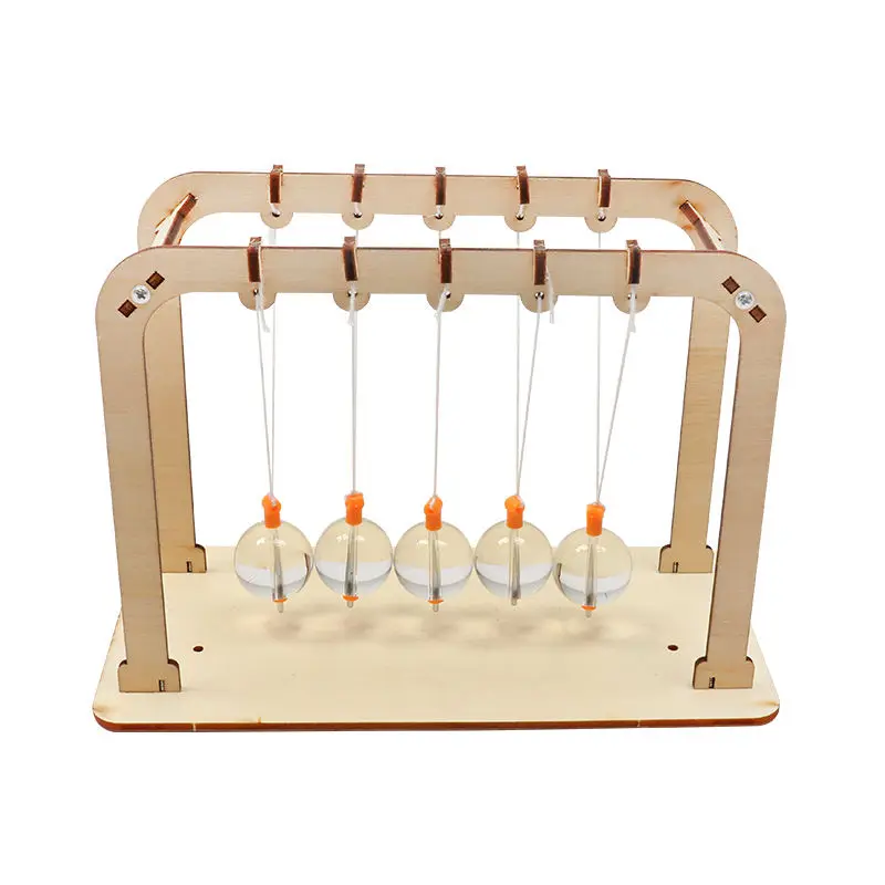 DIY Newton Cradle Glass Pendulum Ball Newton Ball Physics Science Pendulum 5 Glass Balance Ball