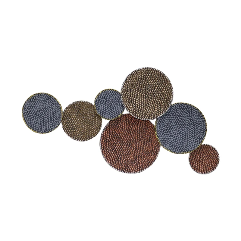 MR 3D Luxury Metal Wall Art Decor Retro Round Lotus Leaf Wall Sculptures Hanging for Home Decorations