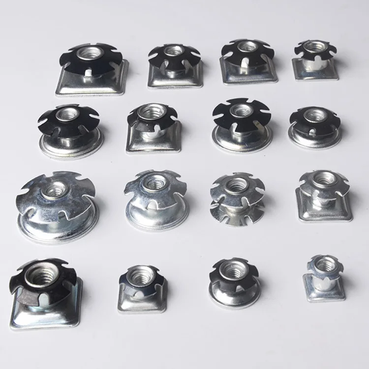 M6 M8 fittings tube Connector nuts 65 Mn Carbon steel Sunflower Round star Nut Plum-Blossom Shrapnel Pipe Nut for Fitting