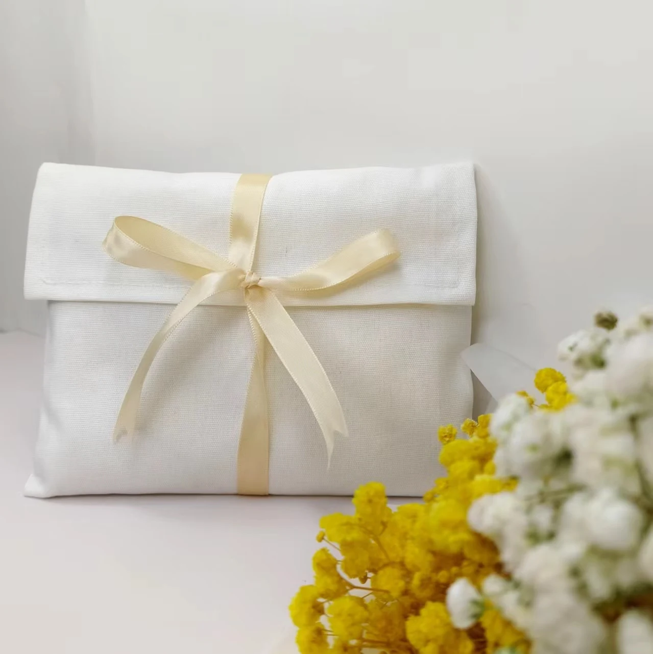 Luxury Reusable Custom Logo natural cotton Gift Packaging Pouch Organic Cotton Dust Cotton Envelope Bag