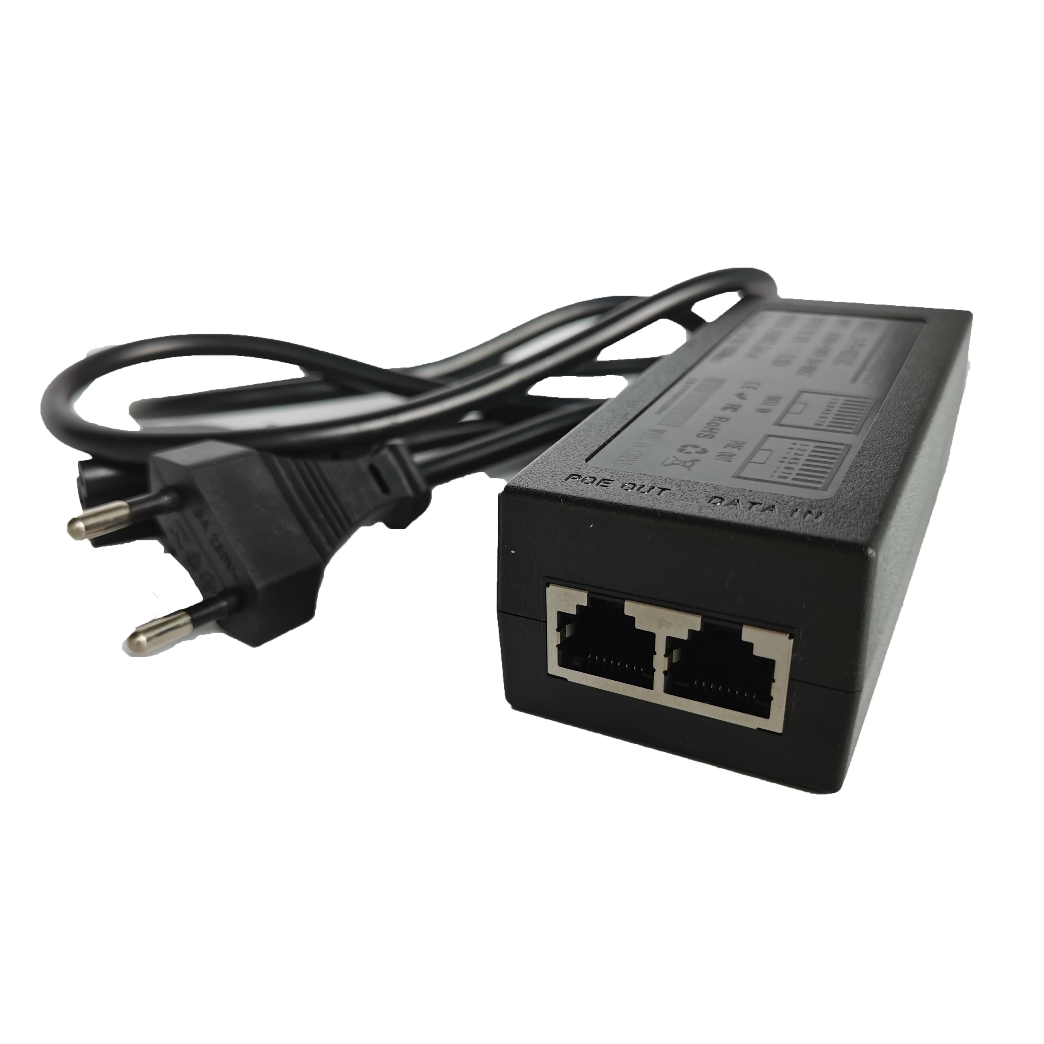 EWIND AC Port PoE Injector Module 2x1000M RJ45  Ports PoE Power Adapter 48V 60W