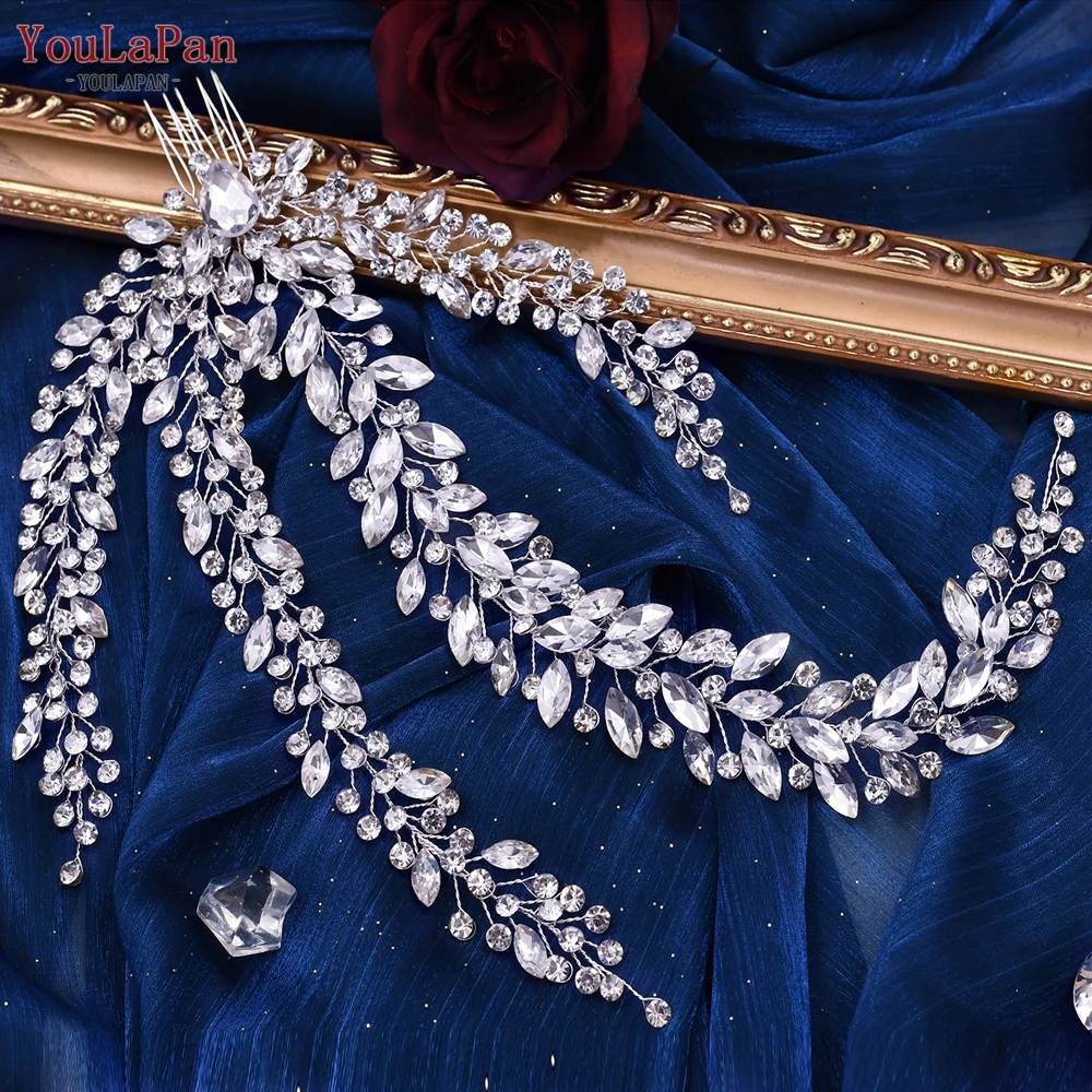 YouLaPan HP458 Luxury Queen Tiaras And Headpiece Styling Tiaras Rhinestones Wedding Hair Accessories Bridal Hair Vine And Comb