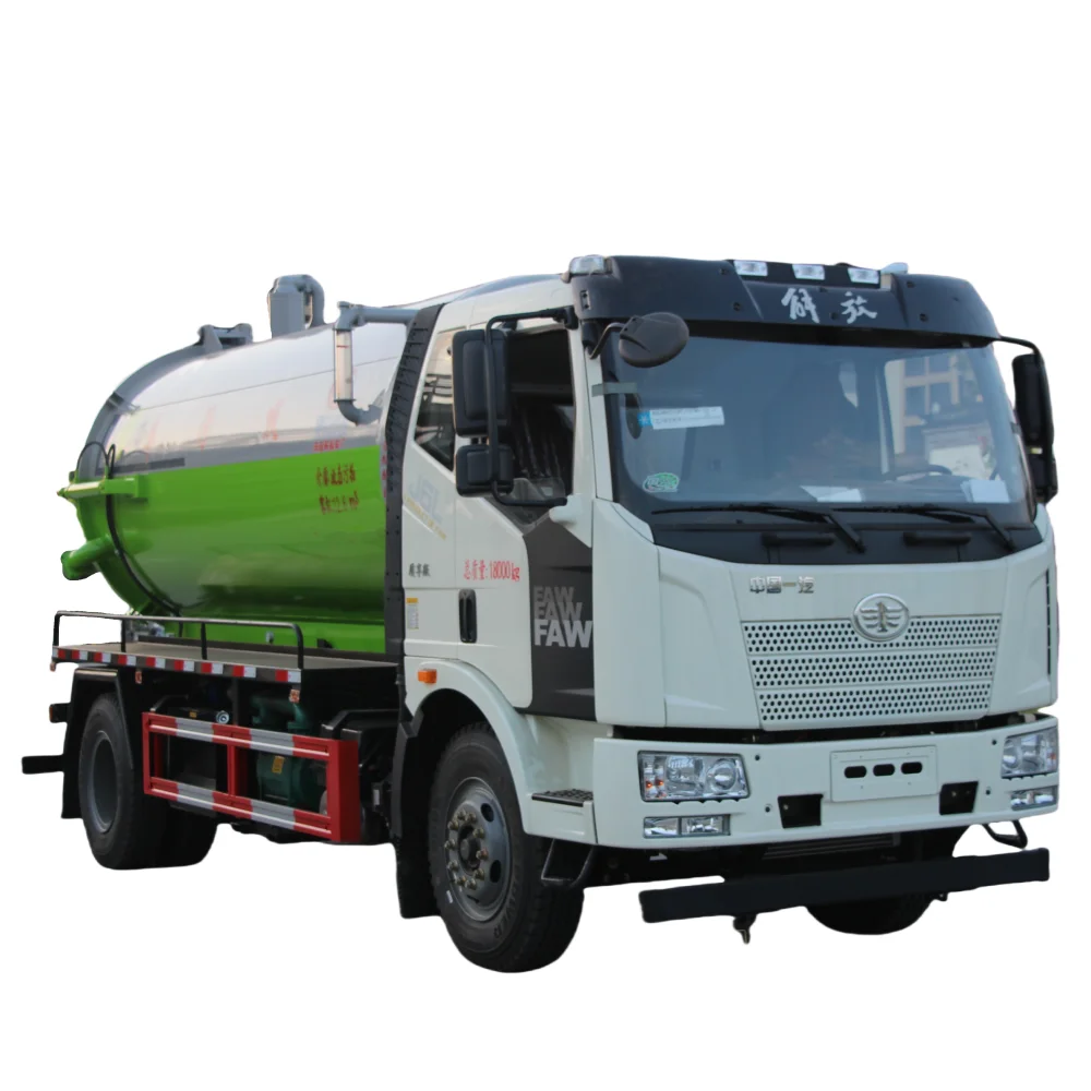 FAW 12600 Liters Vacuum Sewage Fecal Suction Truck Vacuum Sewer Truck Septic Suction Tank Truck