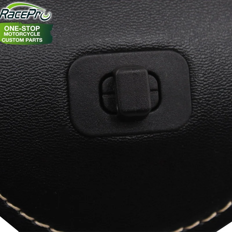 Motorcycle Barrel Saddle Bag Black PU Leather Side Tail Luggage Bag Tool Storage For Harley Cafe Racer Honda Suzuki Chopper