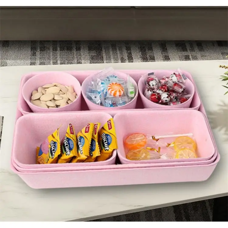 Hot Selling Felt Multi-functional Table Top Storage Boxes 8 Pieces Felt Storage Basket