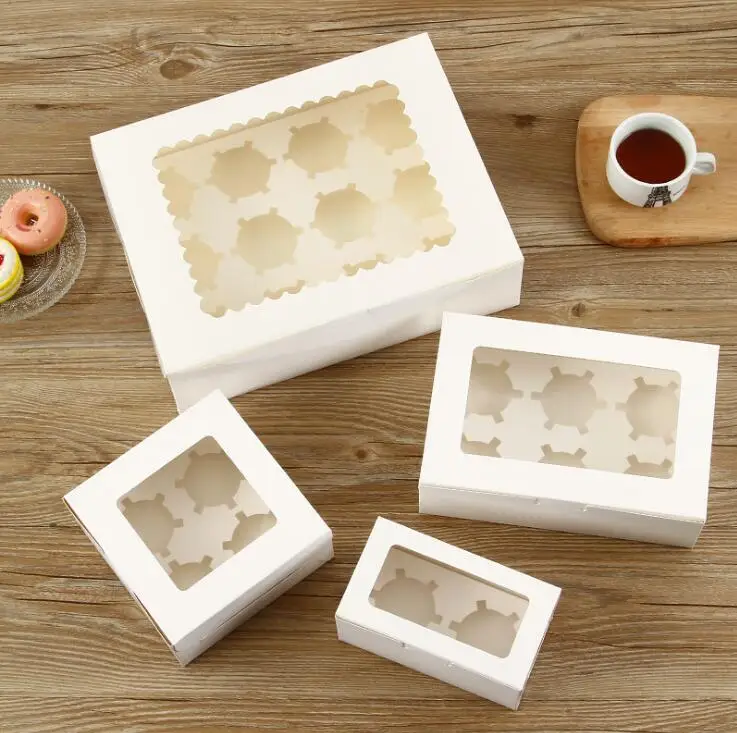 Disposable biodegradable mini nude color kraft paper personalized cake pastry dessert boxes with lid
