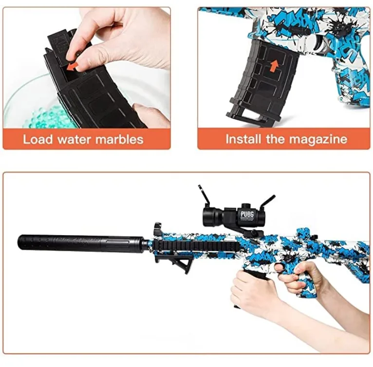 Electric Gel Ball Blaster Toy - M416 Gel Ball Blaster Water Ball Blaster with 50000 Water Gel Beads for Adults Shooting Battle