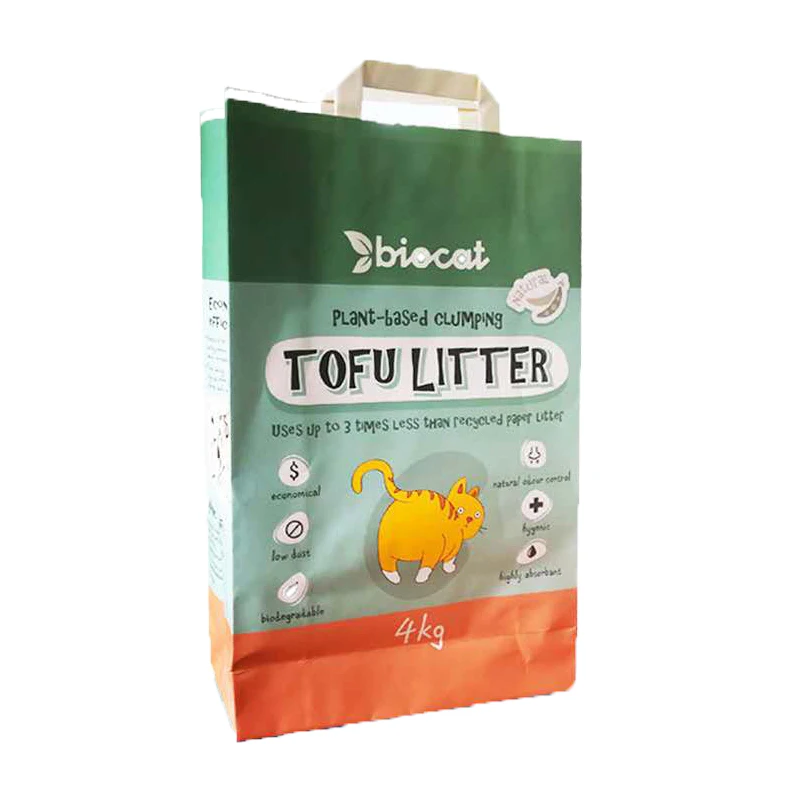 
customized 3 ply multiwall kraft paper sack for packing charcoal 10kg 25kg Square bottom bag 