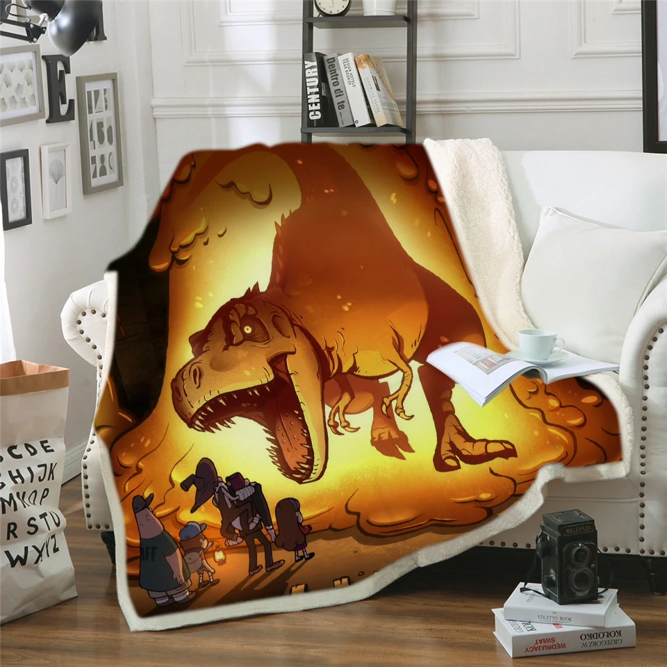 Good Selling Gift Set Toddler Pink Warm Throw Custom Printed Animal Storage Dinosaur Cartoon Luminous Blanket