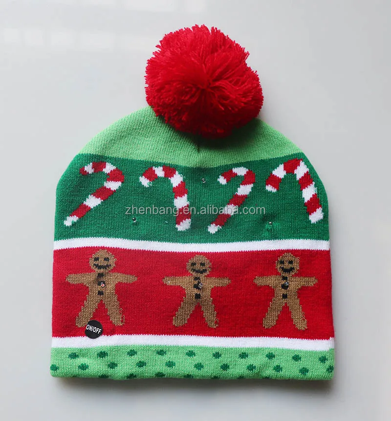 Warm Christmas Hat For Children Women Led Light Up Beanie Hat Funny  Christmas Hats Green Tree Gift Winter Dacron Conventional