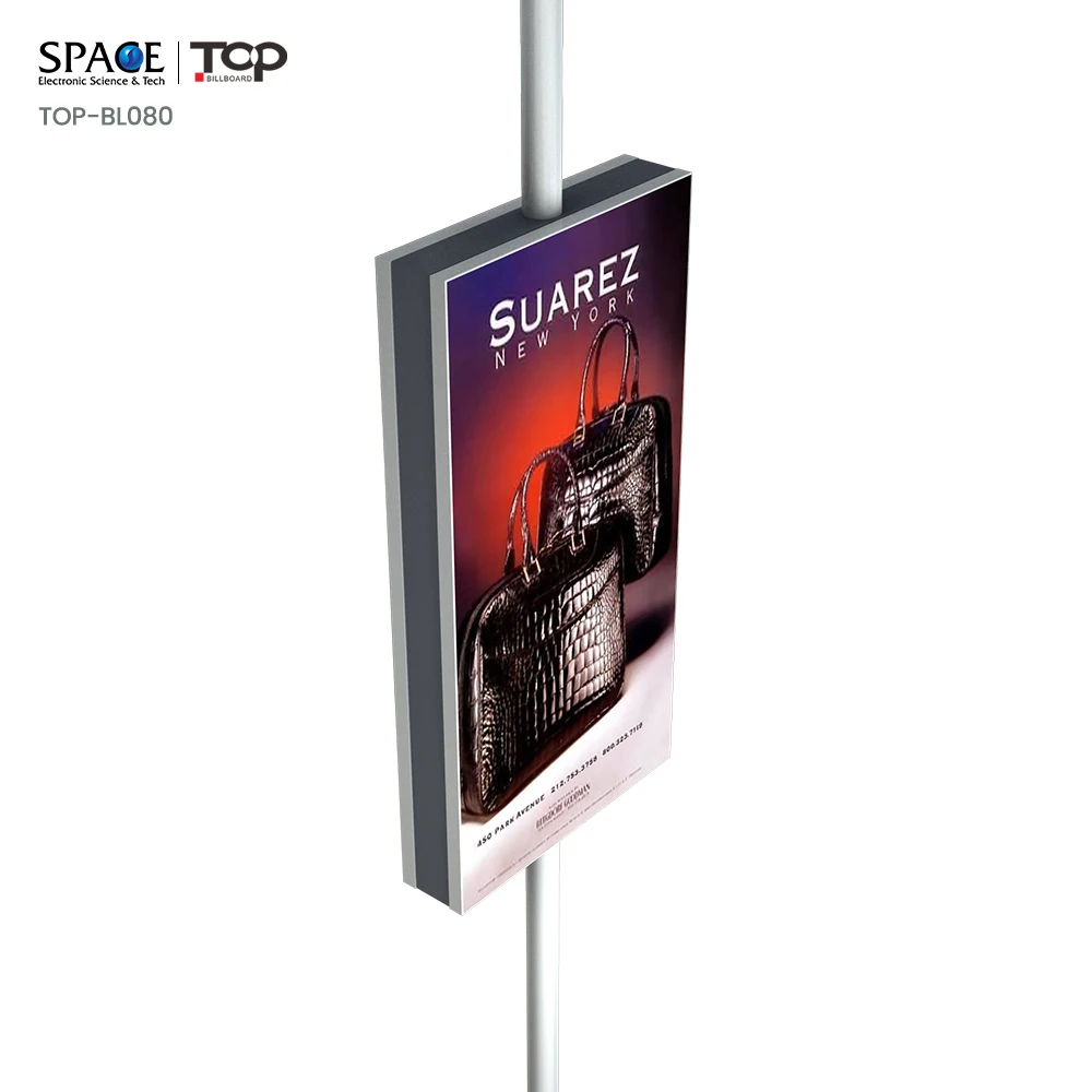 LED Sign Double Side Outdoor Advertise Street Pole Advertising Frame Small Pole Light Box