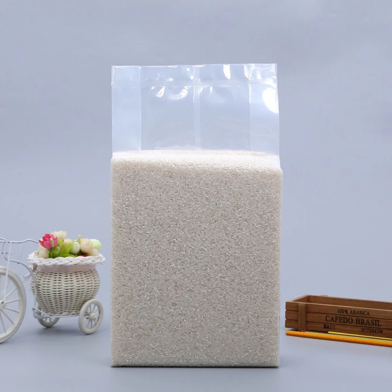 Недорогой прозрачный нейлоновый пластиковый упаковочный пакет с прочной боковой ластовицей, упаковочные вакуумные пакеты для рисовых продуктов, 1 кг/100 кг