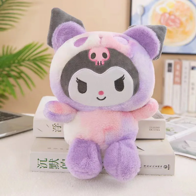 25cm Rainbow Sanrioed Plush toy Kawaii Soft Stuffed Plush Toys Kuromi My Melody Soft Dolls Kids cartoon Sanrioed Keychain Plush