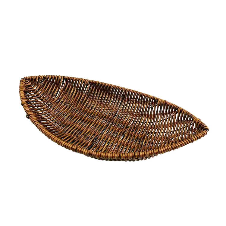 high quality custom wholesale storage basket multi-function woven fusiform rattan kitchen basket