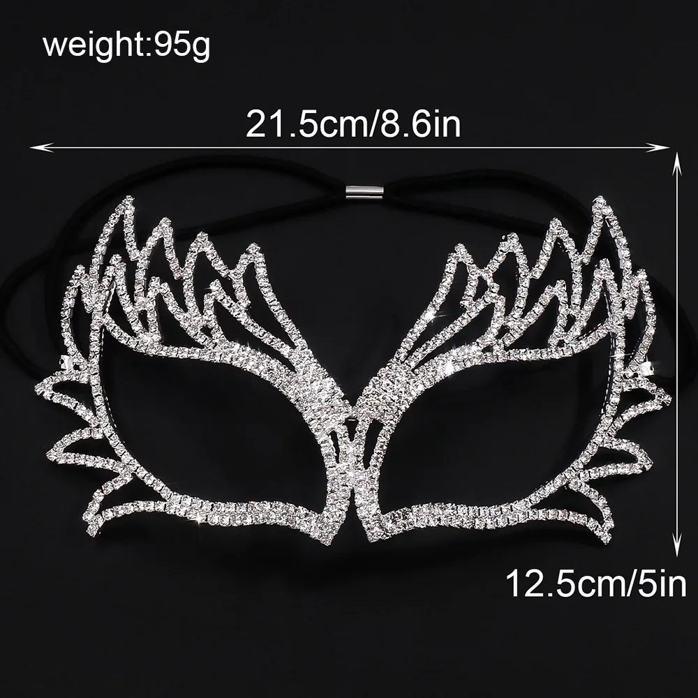 23/5000 Fashion rhinestone mask Mystery masquerade party face flash fashion accessory mask crystal rhinestone party masks