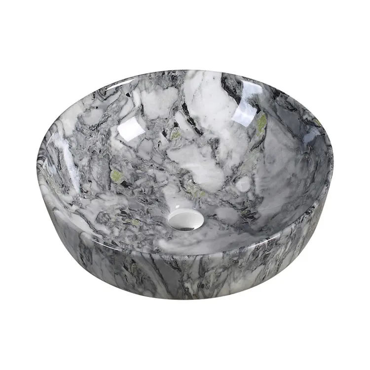 low price chinese lavatory art basin brown wash basin ceramic bath round marble art basin sink