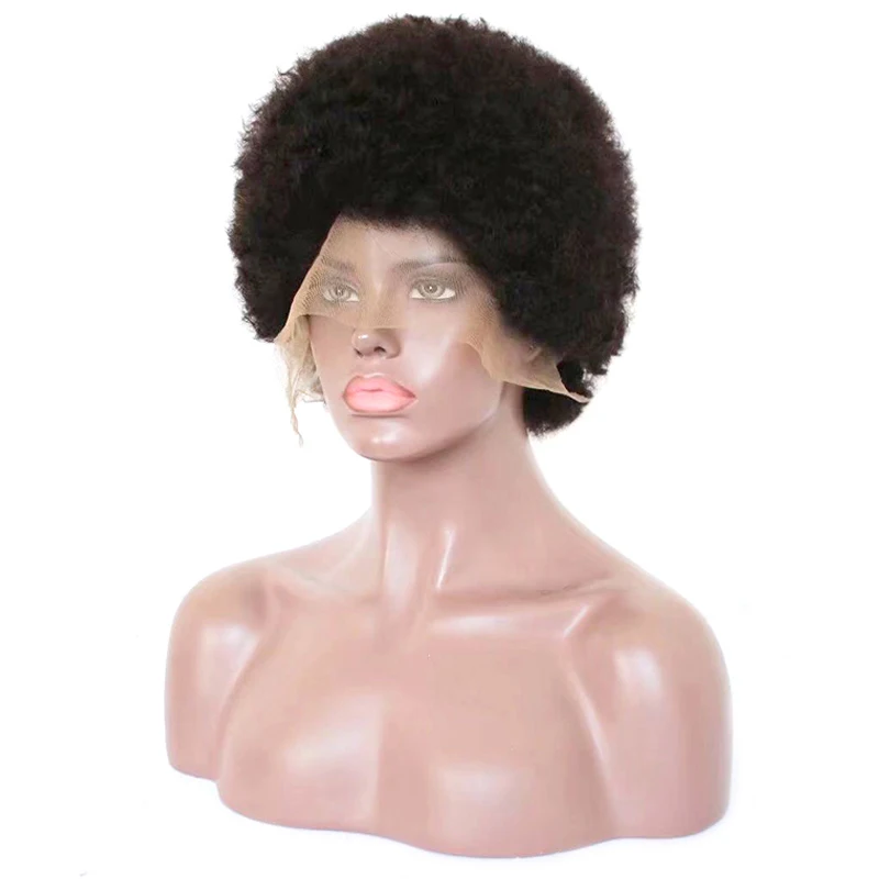 Cheap price new style virgin human afro puff wig, 13x4 lace frontal wig afro puff human hair
