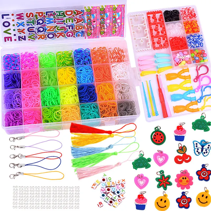 3800pcs Colorful Rubber Bands DIY Bracelet Making Loom Bands Starter Kit For Kids