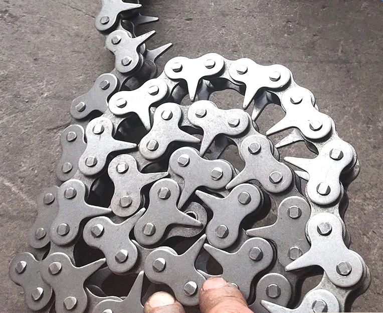 Stainless steel industrial transmission chain non-standard large pitch bending plate chain shaped chain double pitch