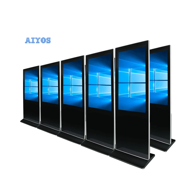 Multi Touch interactive advertising kiosks LCD screen android system indoor digital shop display tv for store 32-85 inches