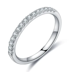 Customized Wedding Jewelry Pave Moissanite Petite Diamond Half Eternity Band Stackable Ring