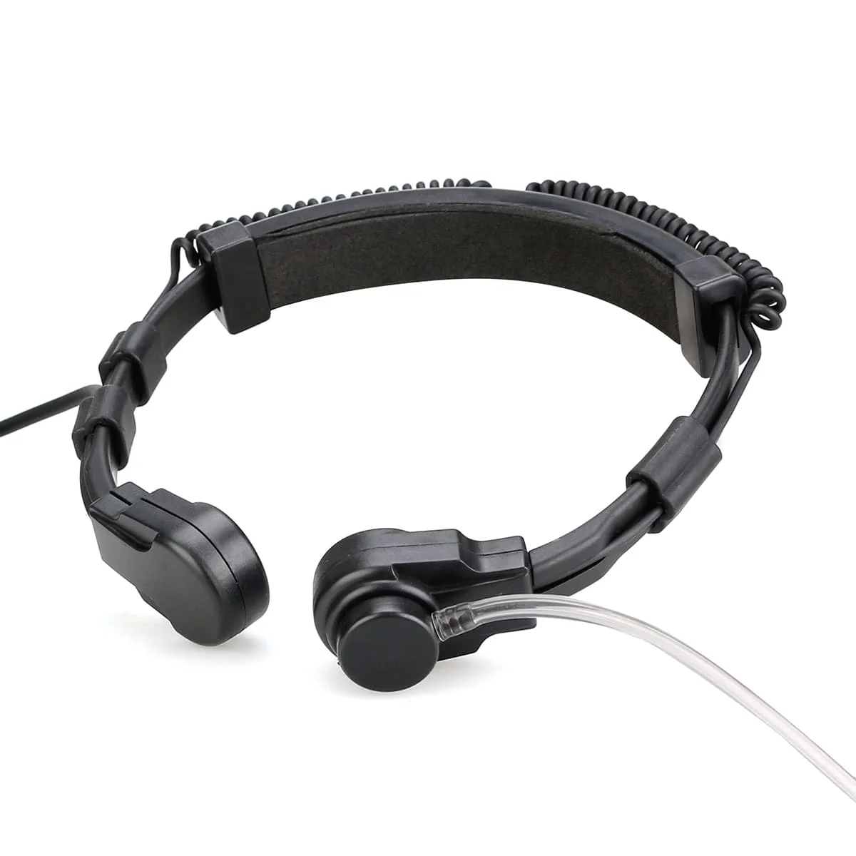 Tactical M2 Stretchable Coiled Tactical Throat Mic Big PTT for Motorola GP328