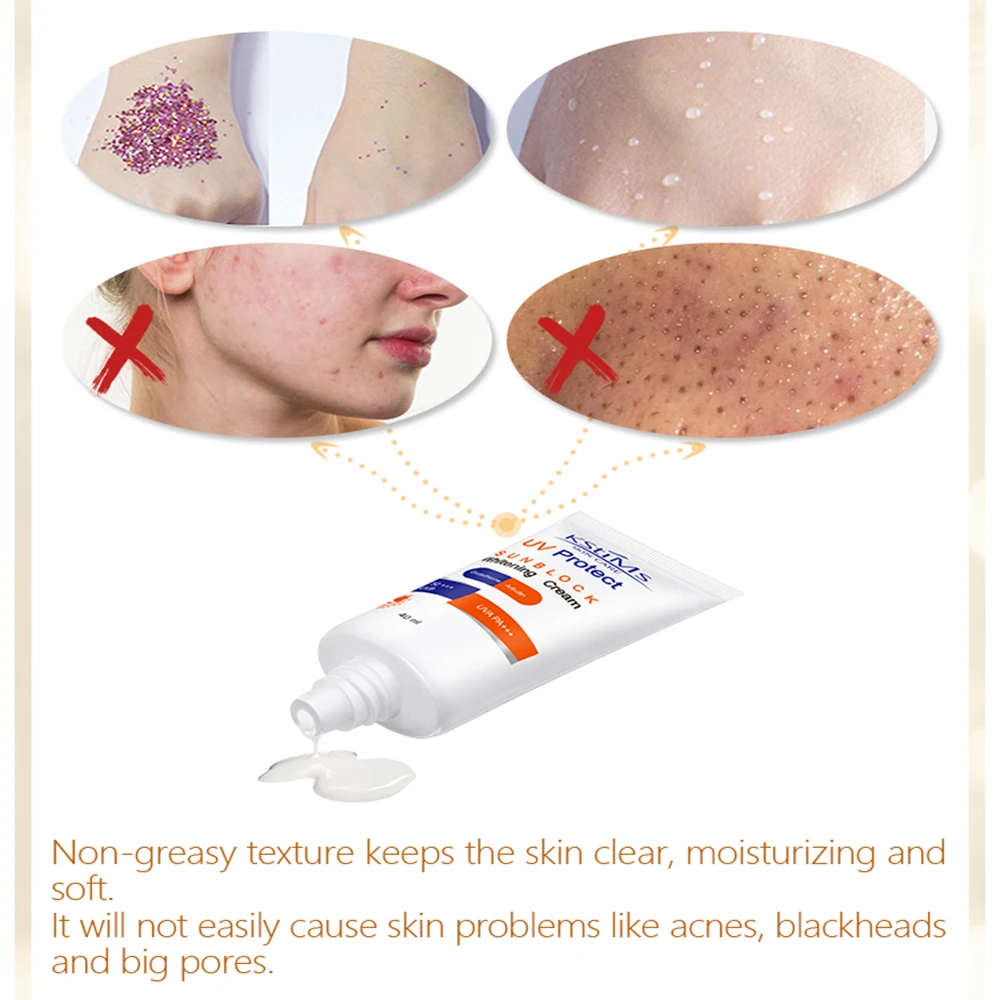 Korean BB CC Sunscreen Cream Foundation with SPF 50 Face Sun Solar Korea Cream SPF 50 for Acne & Sensitive & Dry Skin