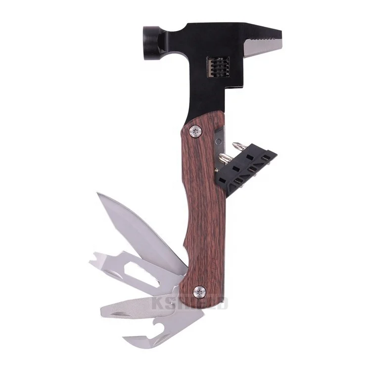 Multifunctional Wrench 0 to 300mm Adjustable Wrench outdoor camping multi tools wrench hammer